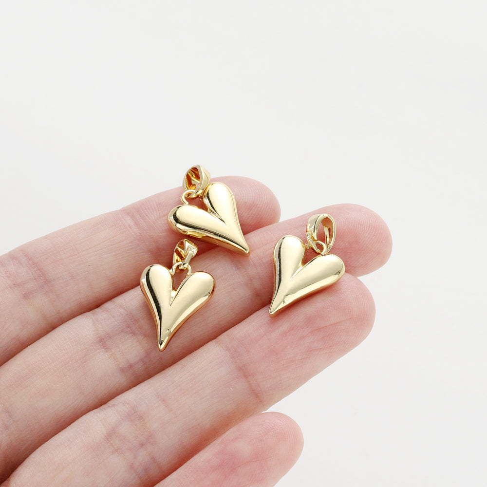 18k Gold Hearted Earrings